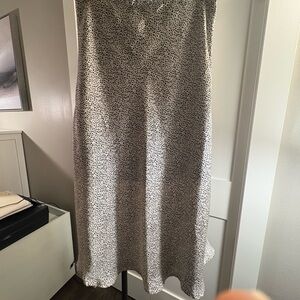 Sienna Sky Black and Cream Silky Maxi Skirt